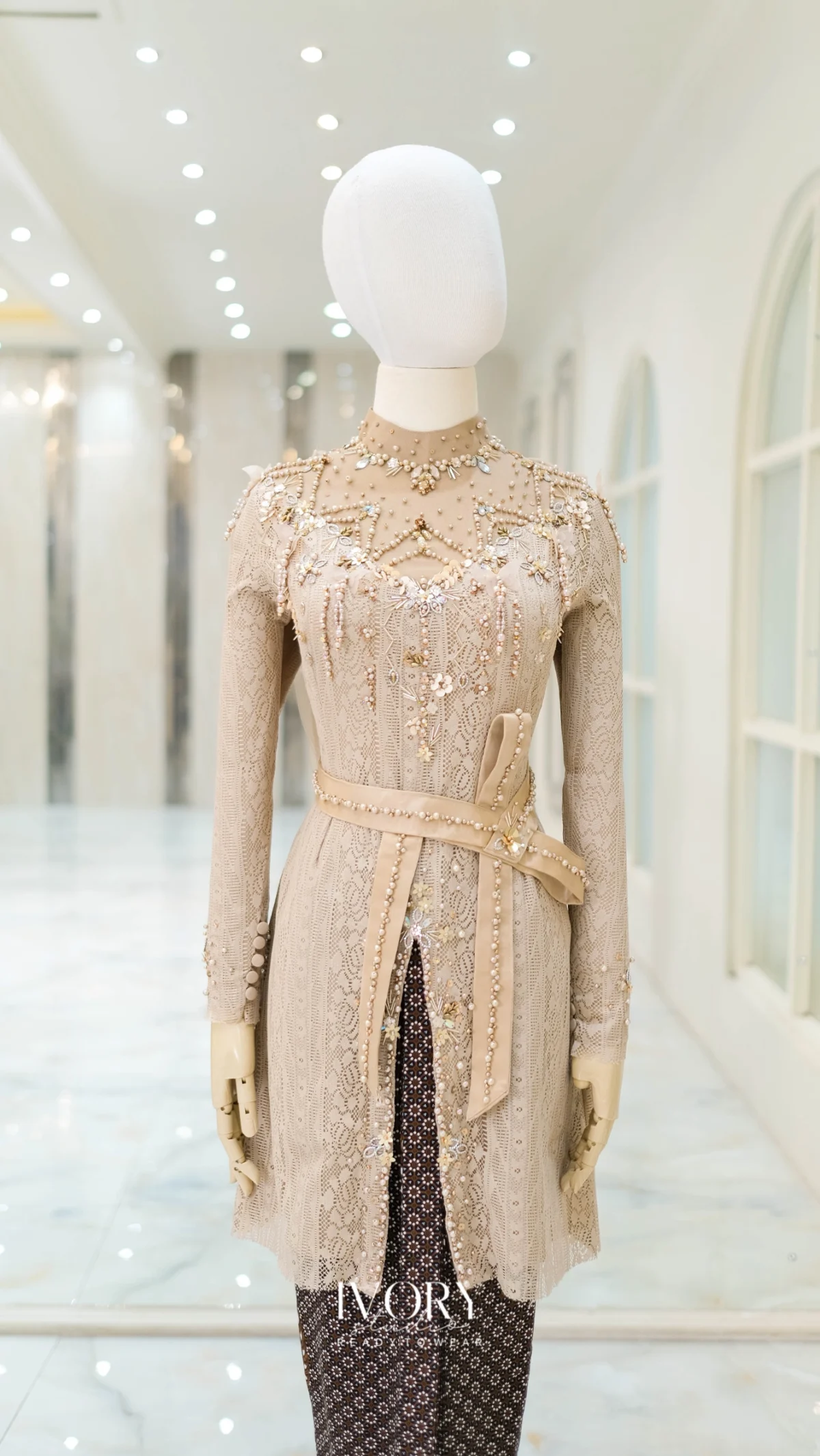 Beige Kebaya with Origami Belt - Image 2