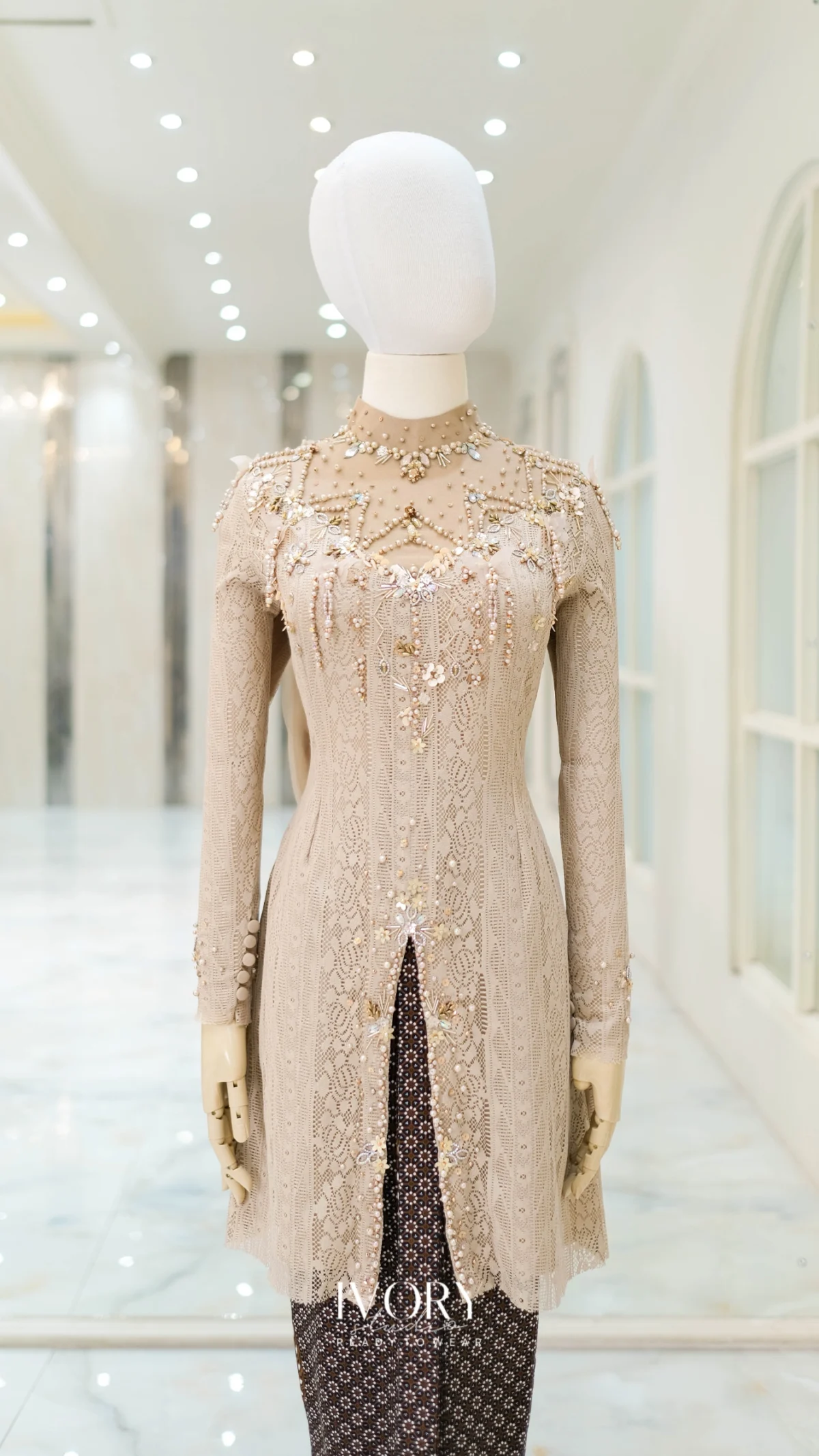 Beige Kebaya with Origami Belt - Image 3