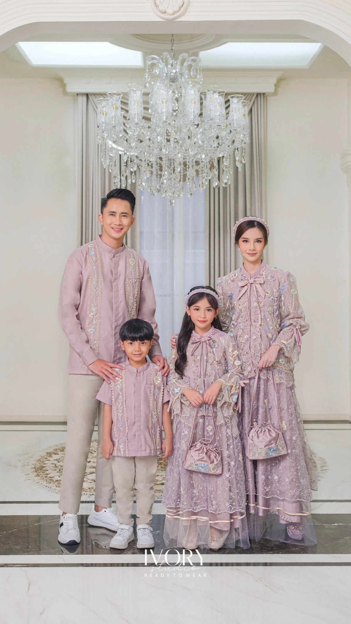 In Unison Family | Marquise Multicolor Set with Bow Necktie Lilac