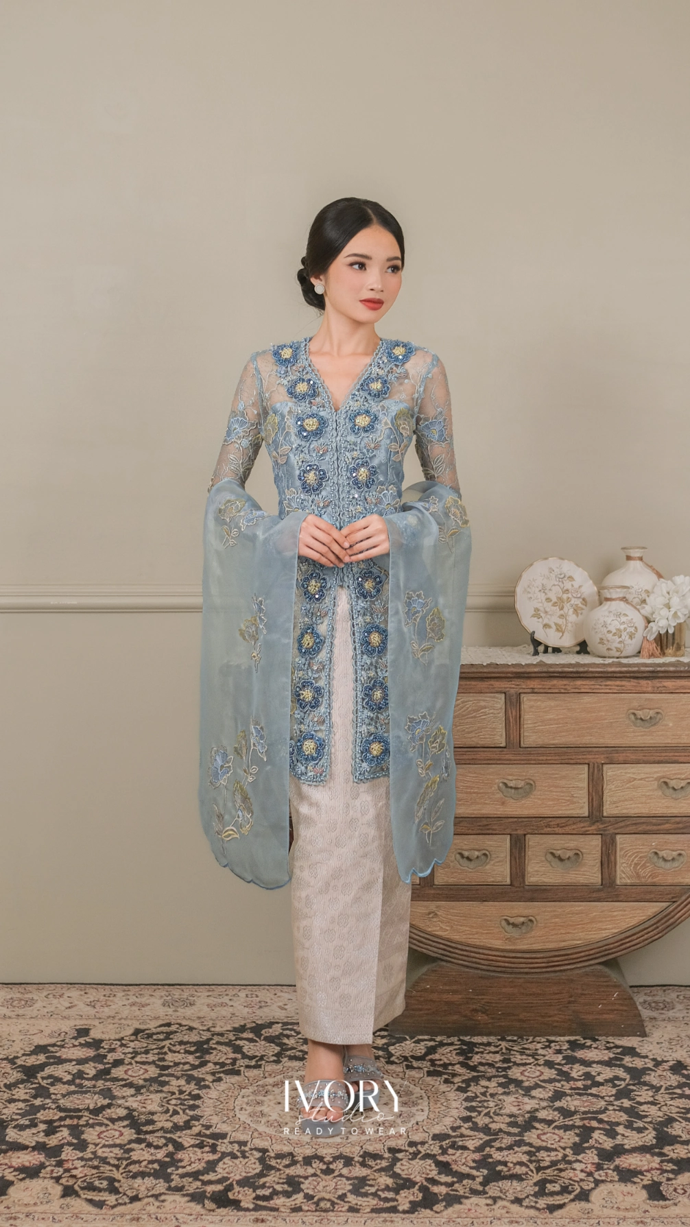 Through the Ages | Seroja Kebaya Encim Dust Blue