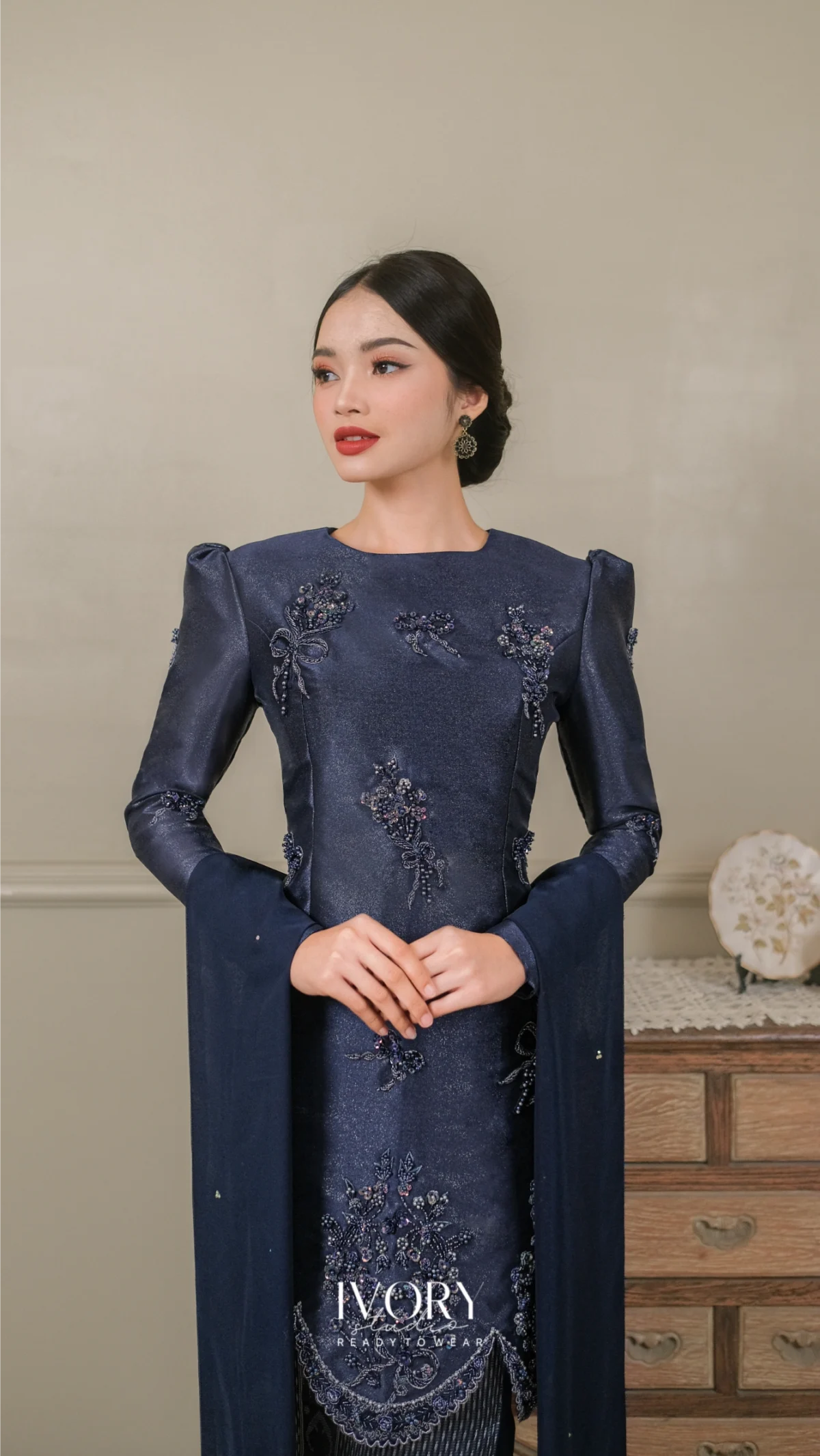 Through the Ages | Wayan Kebaya Kurung Navy - Image 3