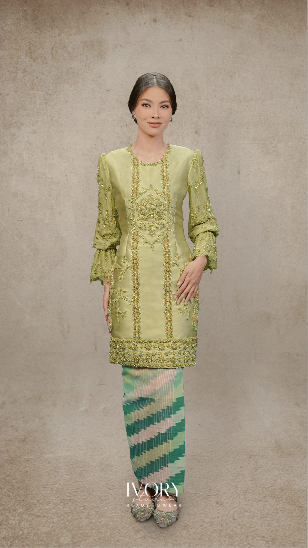 Bahtera | Kajau Pine Green Baju Kurung