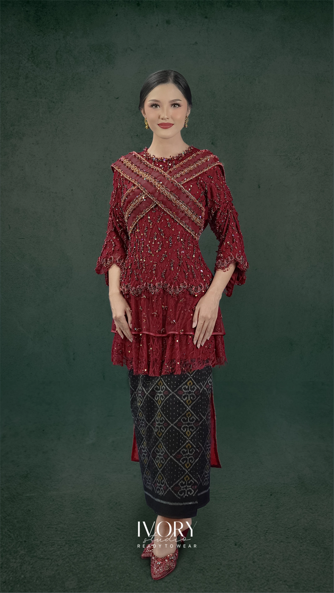 [Ready Stock] Bahtera | Mokara Maroon Kebaya