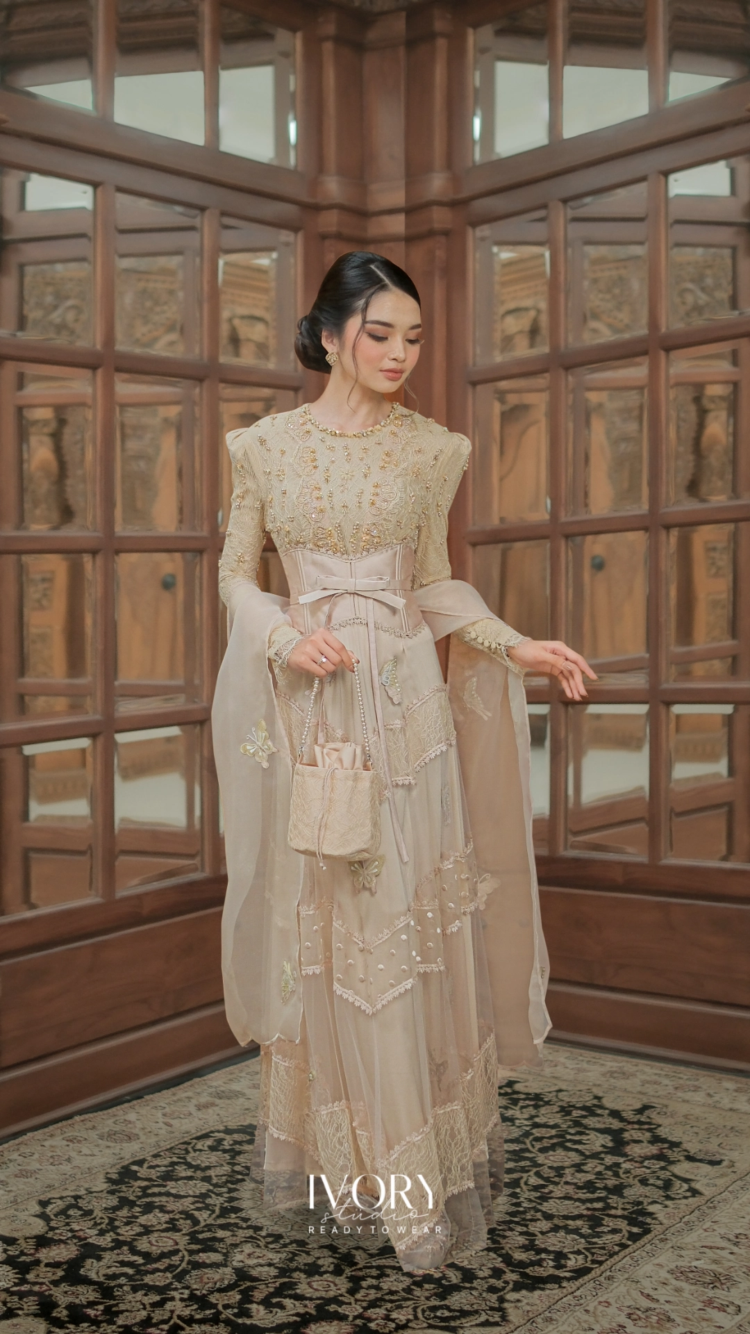 [Ready Stock] Dance in Harmony | Kalinka Beige Corset Dress - Image 2