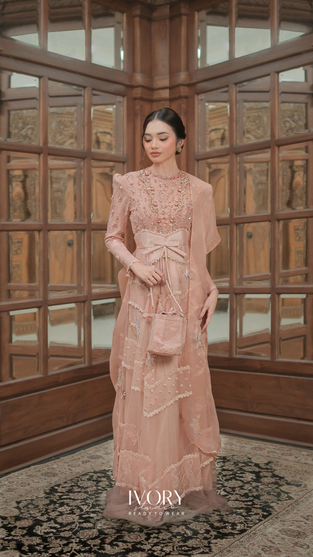 [Ready Stock] Dance in Harmony | Kalinka Rosegold Corset Dress