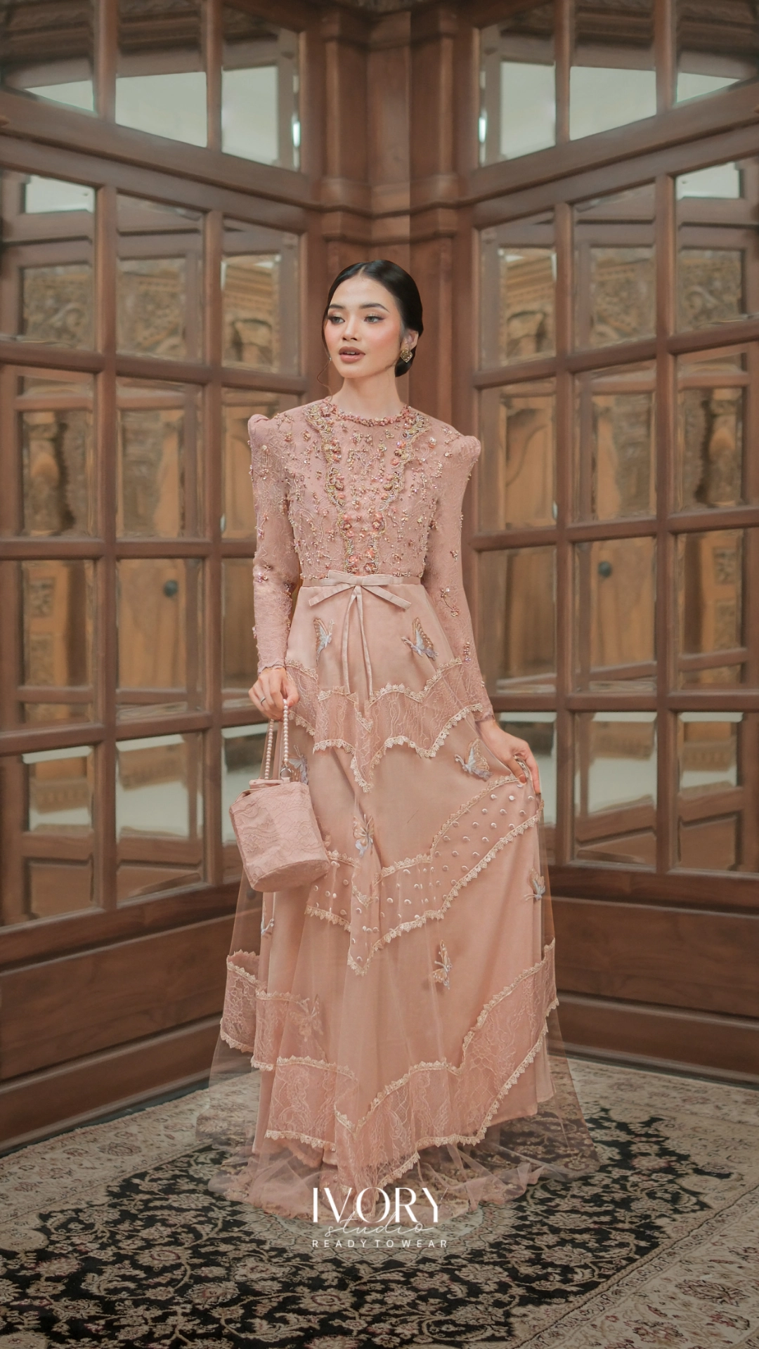 [Ready Stock] Dance in Harmony | Kalinka Rosegold Corset Dress - Image 3