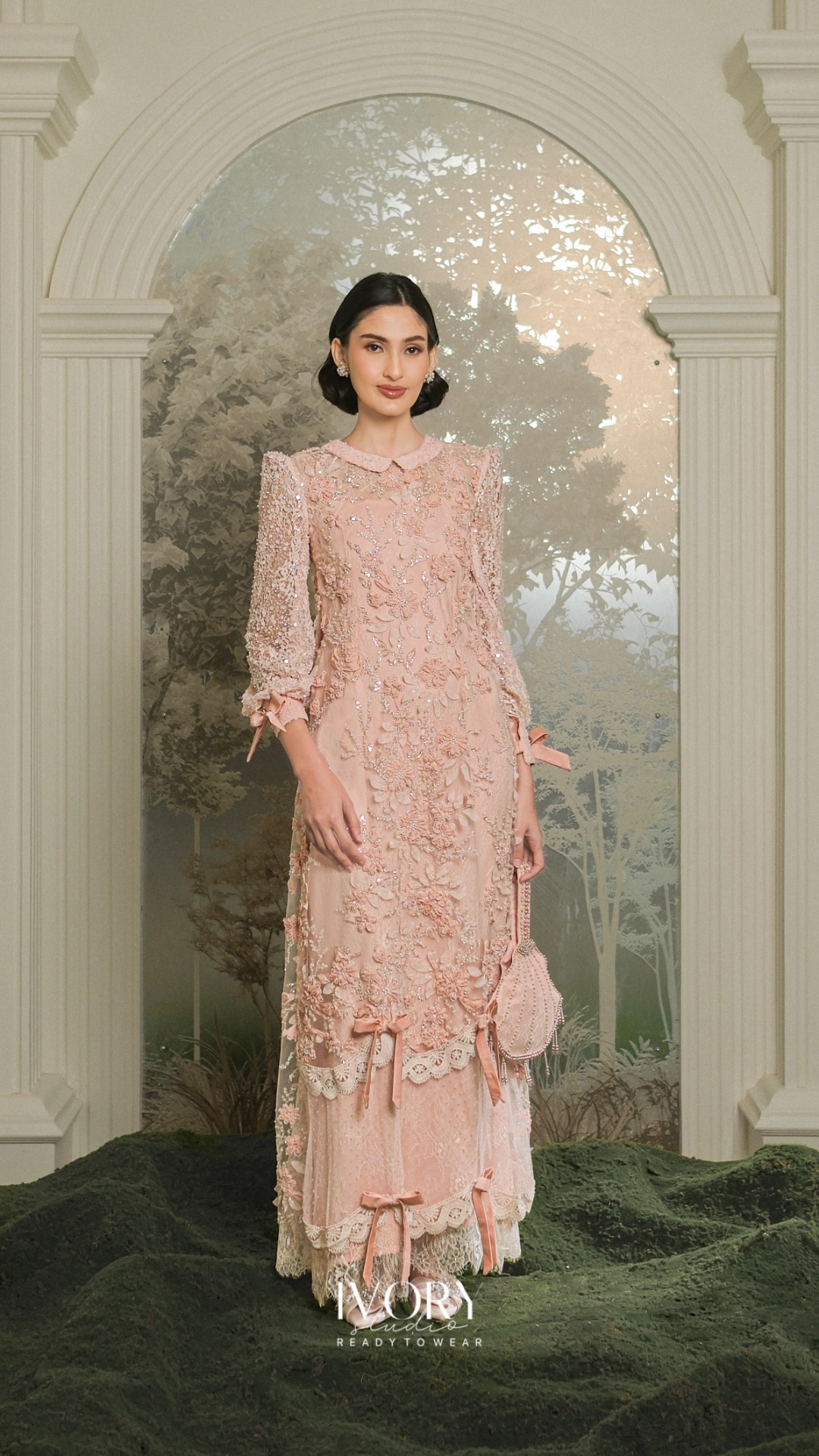 Here & There | Dona Ribbon Sanctuary Dress in Rosegold