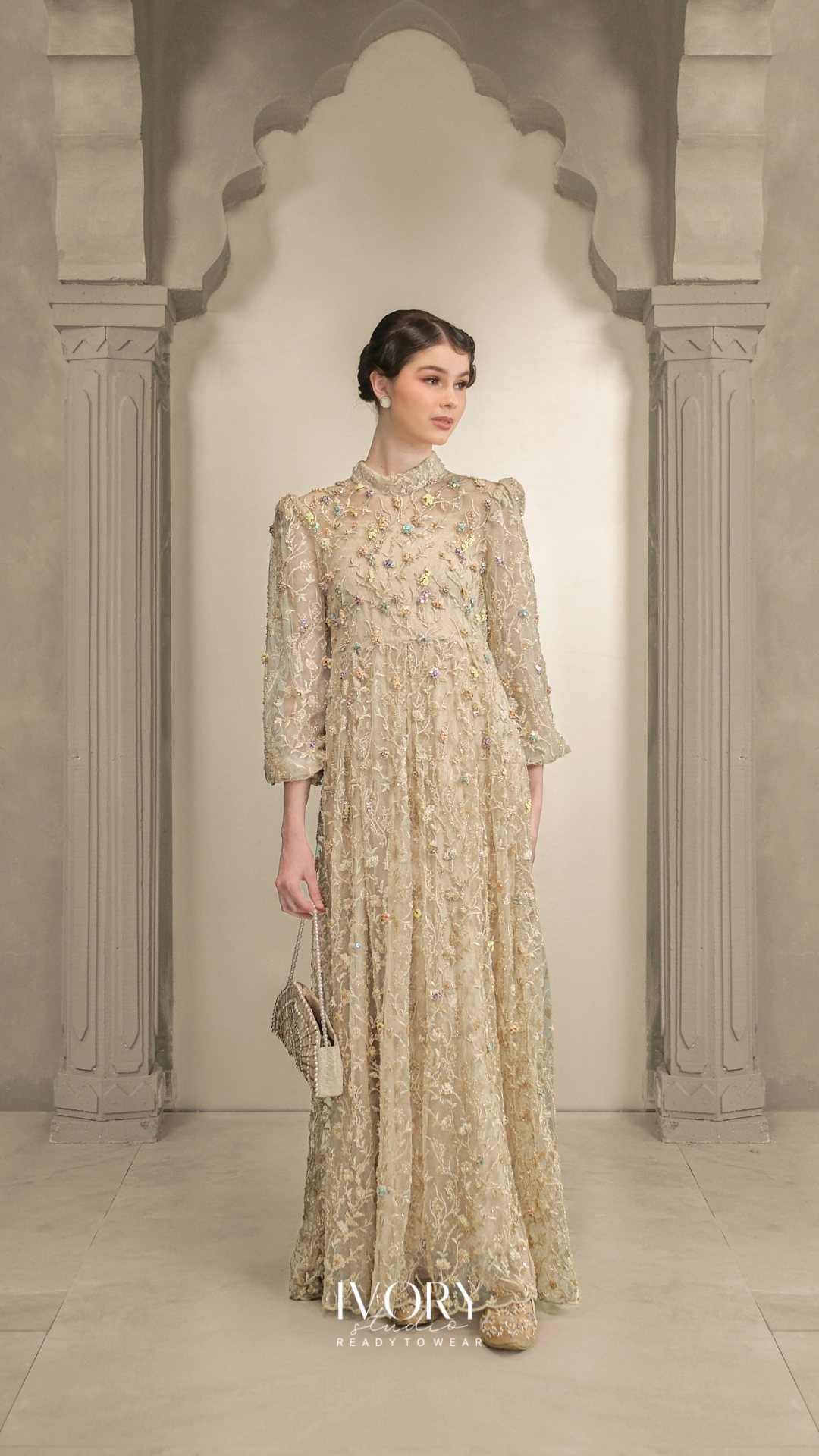 Prasatti | Autumn Prelude Dress in Beige