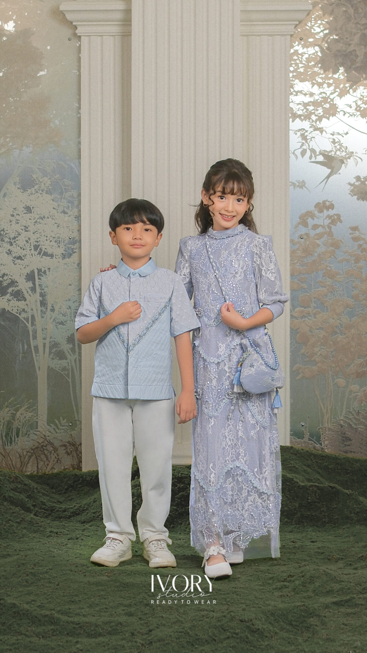 Here & There Kids | Kyss Dress with Quine Shirt in Periwinkle