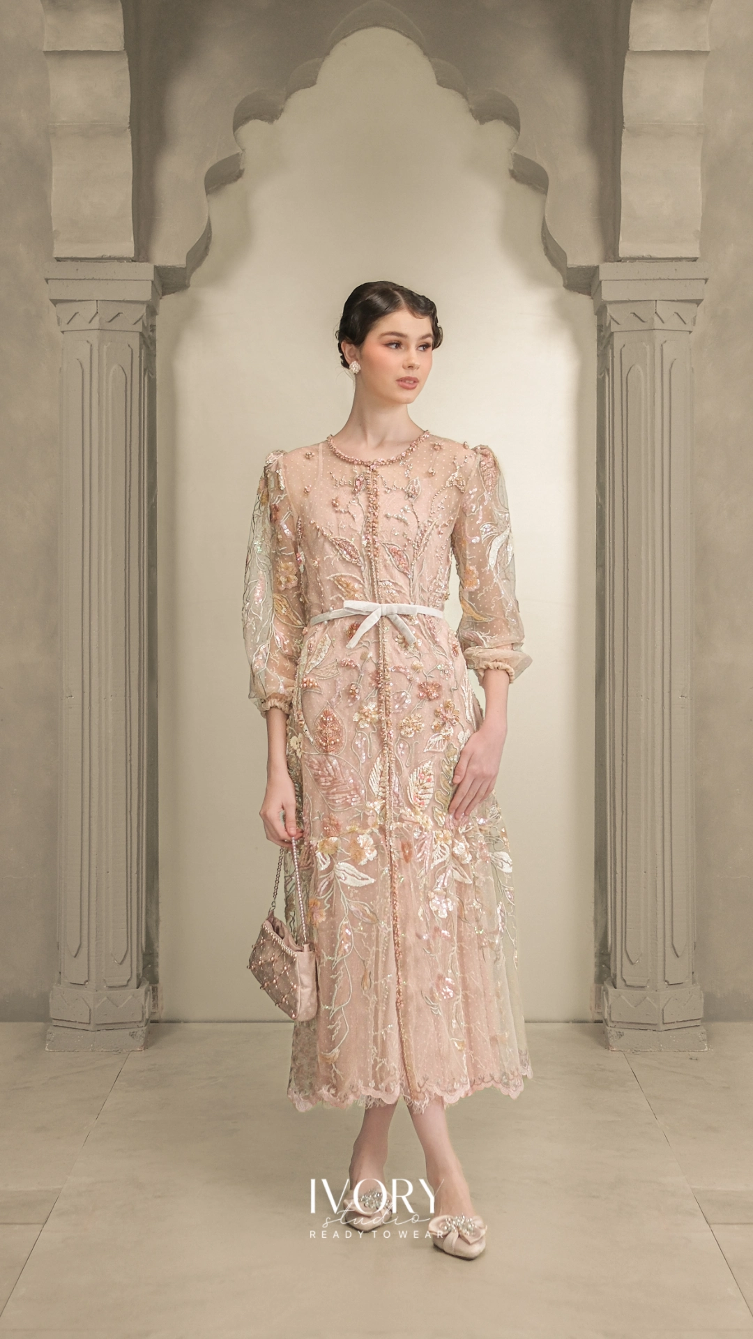 Prasatti | Nara Garden Dress in Powder Pink