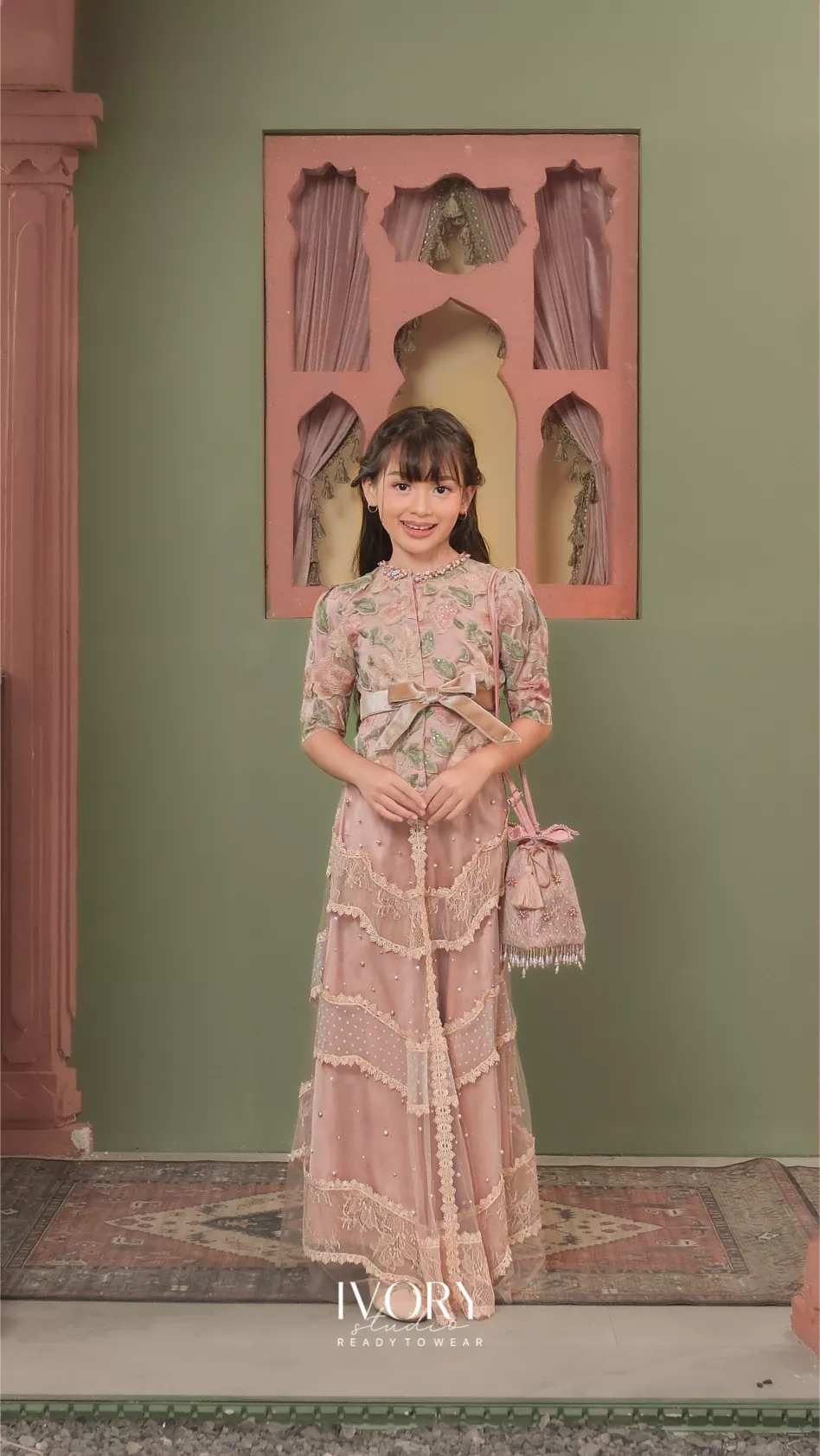 Touch of Remedy Kids | Eugenie Moonbow Top & Skirt in Rosegold