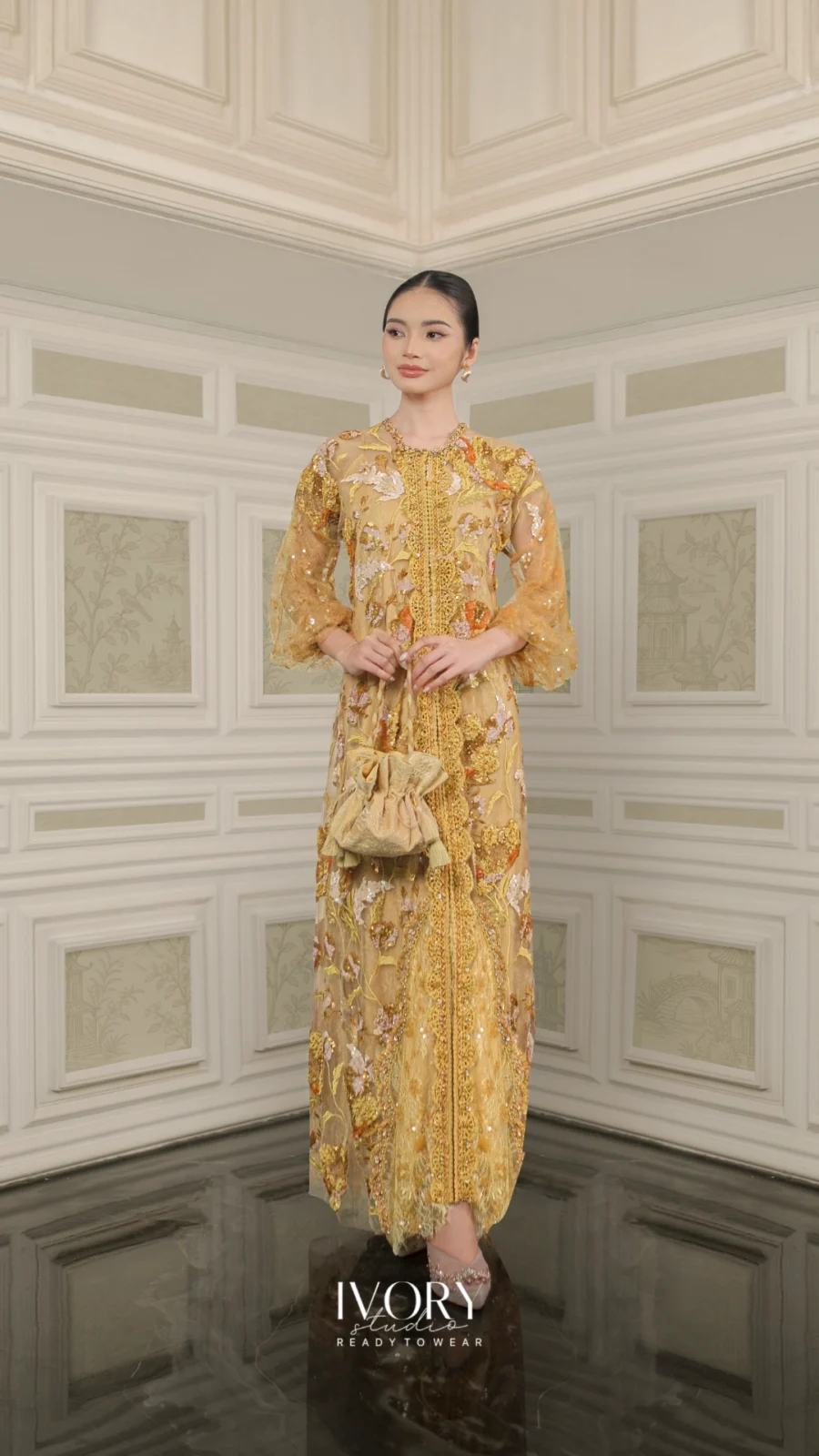Vice Versa | Flare of the Fleur Dress in Mustard Dress