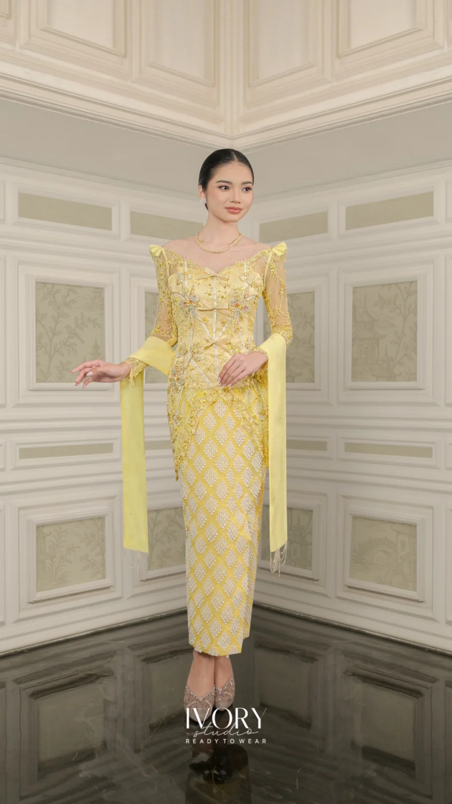 Vice Versa | Path of Petals Kebaya in Irish Yellow