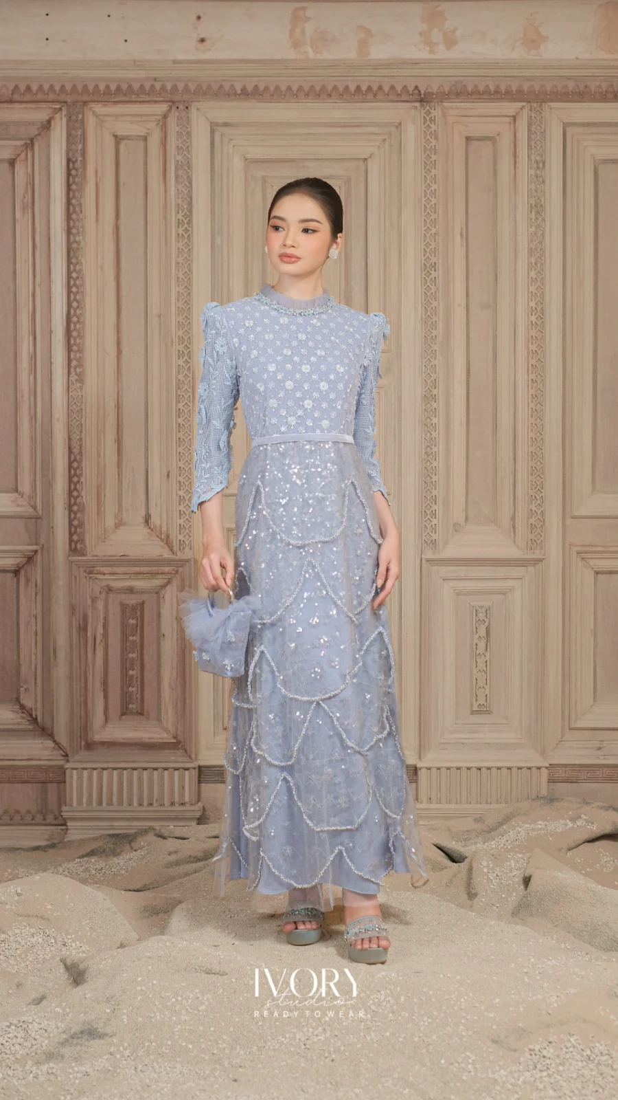 Miles & Moments | Blush of Wild Winter Dress in Dust Blue