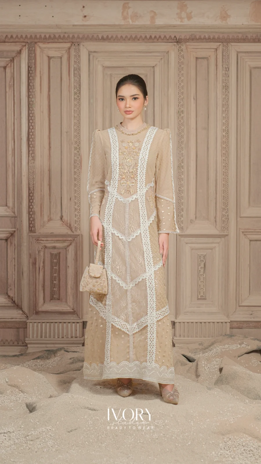 Miles & Moments | Whistle of Landlace Dress in Beige
