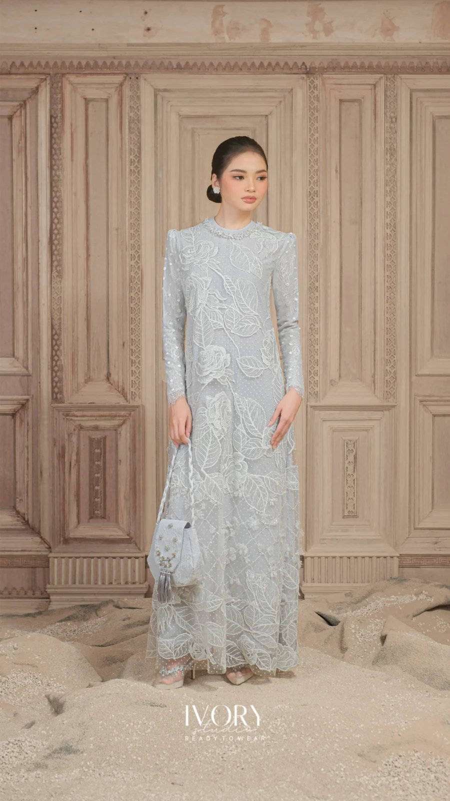 Miles & Moments | Winterfell Parade Dress in Ice Grey