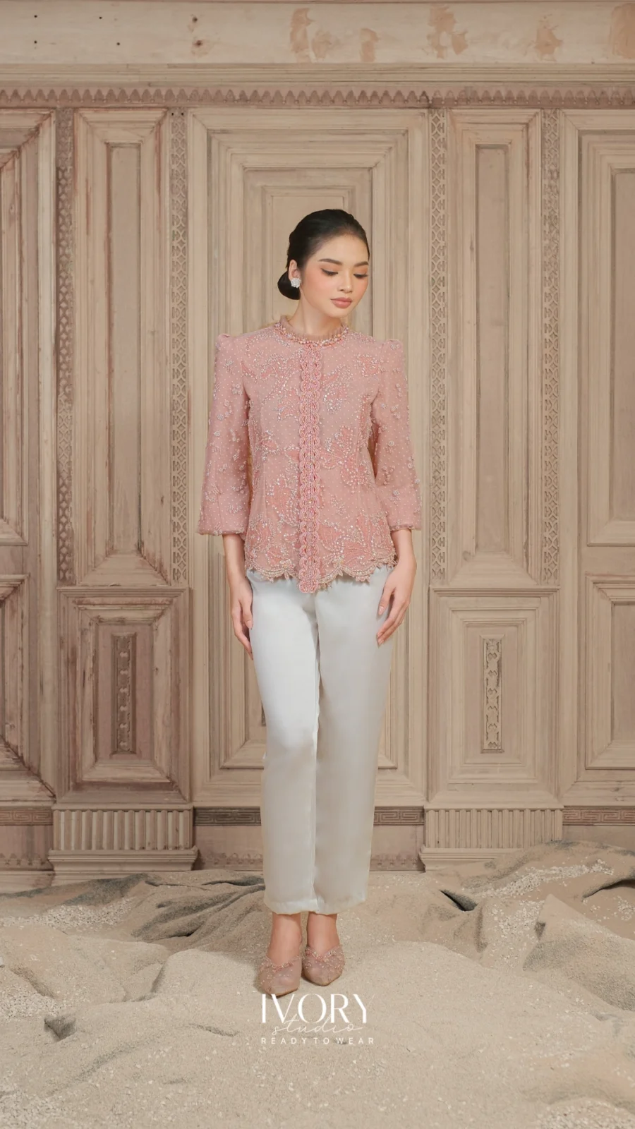 [Ready Stock] Miles & Moments | Posh of Reverie Blouse in Dusty Pink