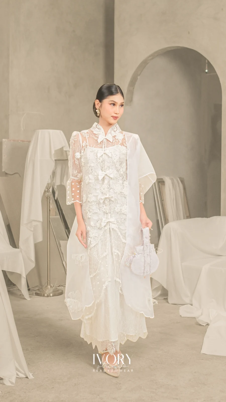 Prasatti | Ballerina Bow Dress in White