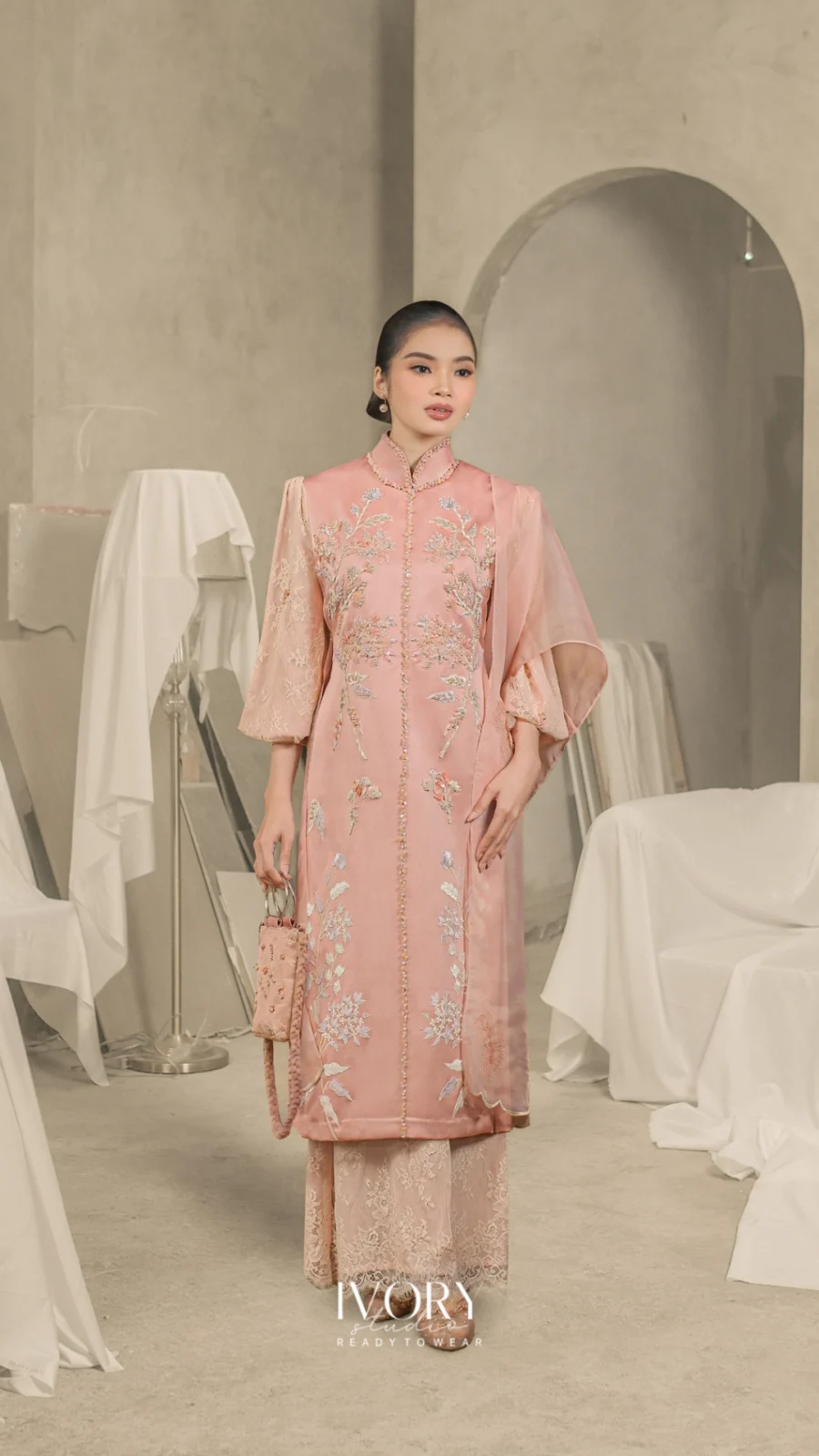 [Ready Stock] Prasatti | Bell Plummery Dress in Rosegold