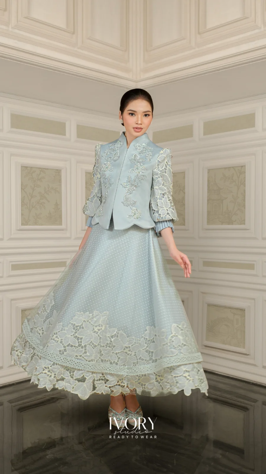 [Ready Stock] Vice Versa | Valley of Daydream Top & Skirt in Periwinkle