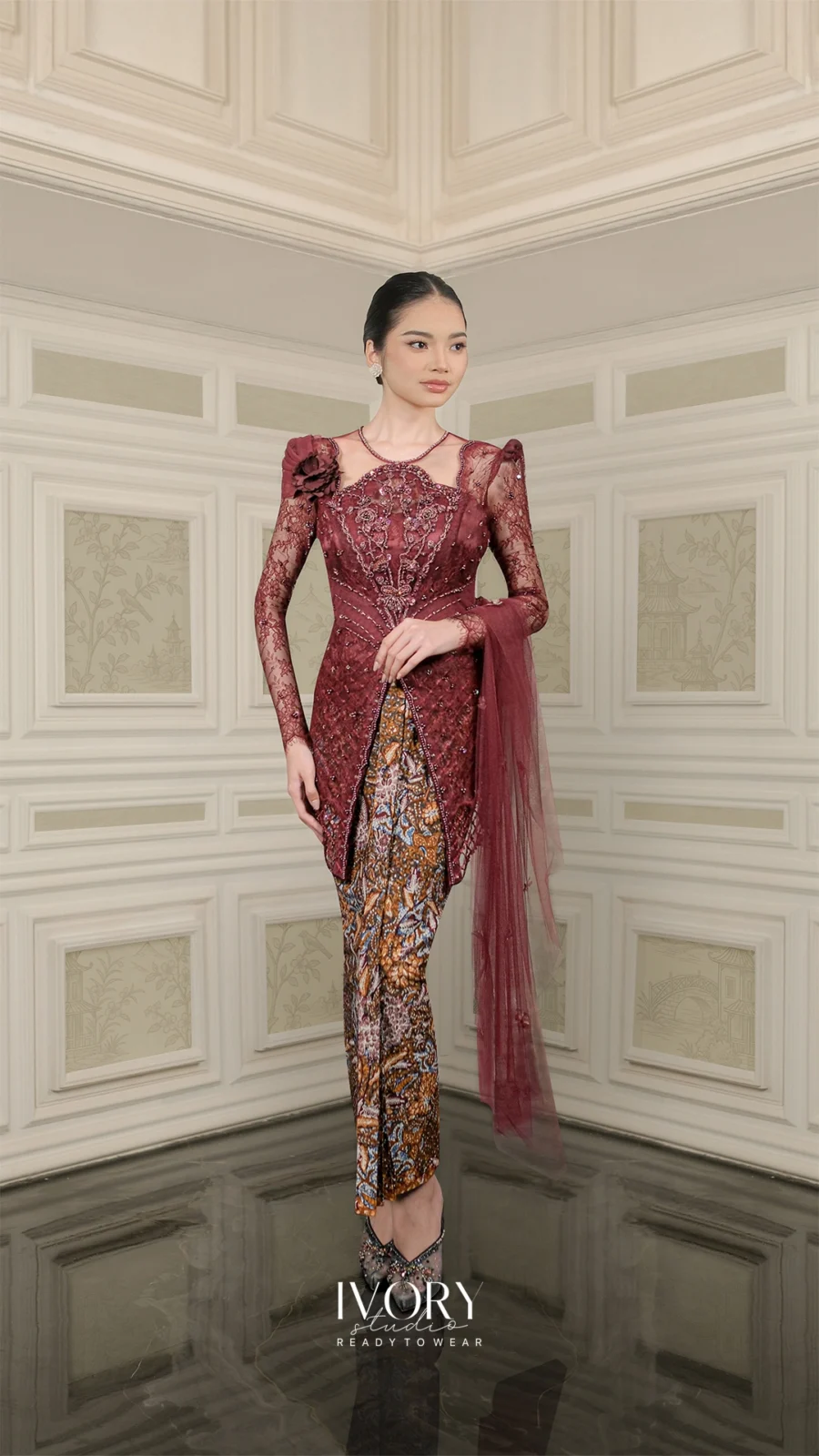 Vice Versa | The Dancing Bloom Kebaya in Burgundy
