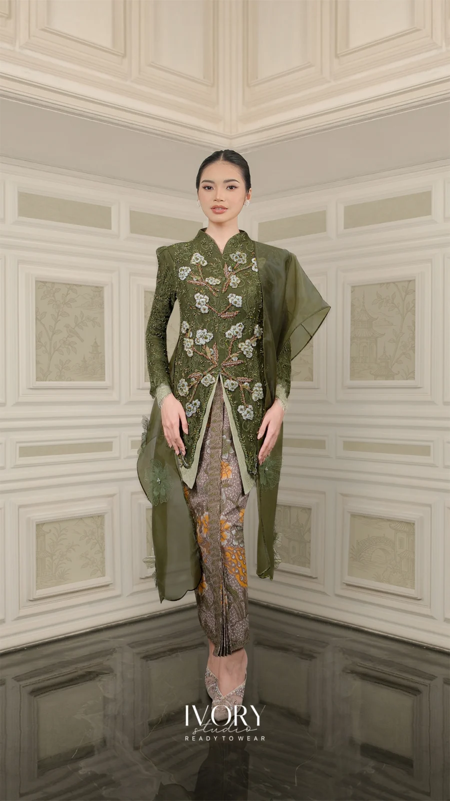Vice Versa | Cotton Upon the Wind Kebaya in Olive on Sage