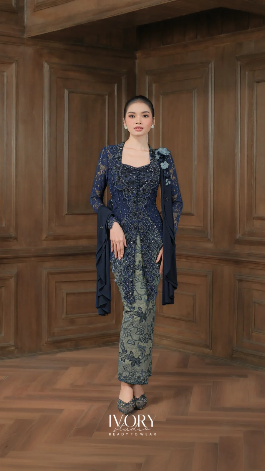 Make Classic Great Again | Bidari Evermore Kutubaru Kebaya in Navy