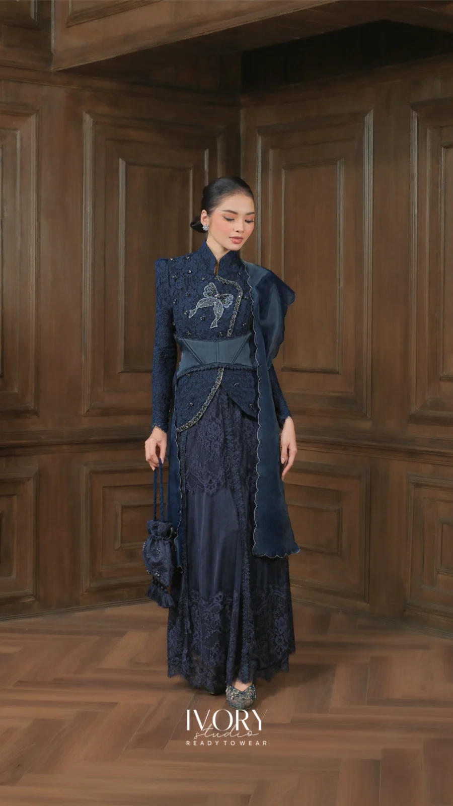 Make Classic Great Again | Gendhis Janggan Dress in Navy