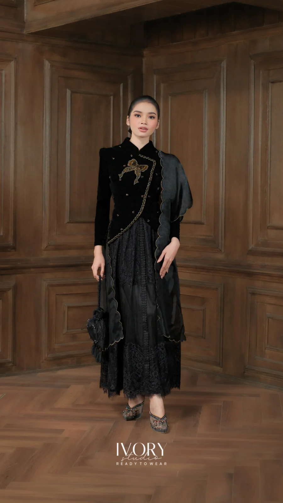 Make Classic Great Again | Gendhis Janggan Velvet Dress in Black