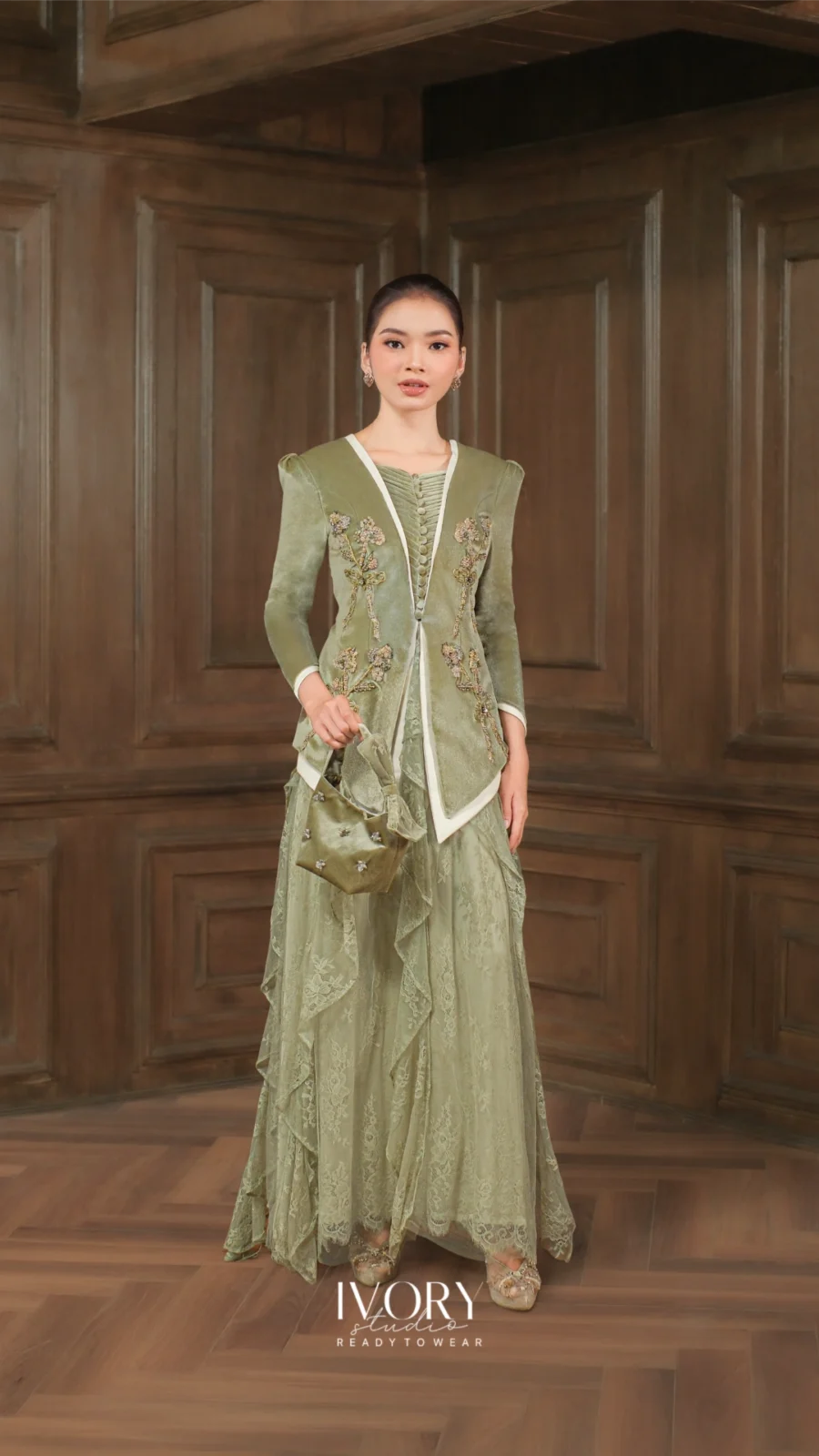 [Ready Stock] Make Classic Great Again | Seruni Cloudlet on the Wave Kutubaru Dress in Taupe - S