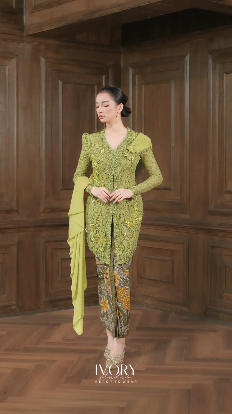 Make Classic Great Again | Melasti Bougenville Kartini Kebaya in Olive