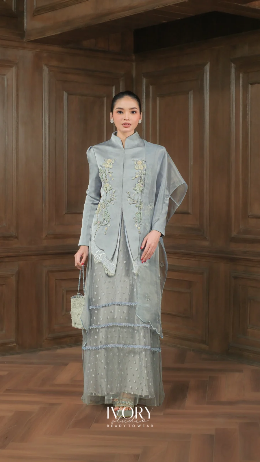 [Ready Stock] Make Classic Great Again | Natuna Mythic Rhythm Dress in Dust Blue - M Small