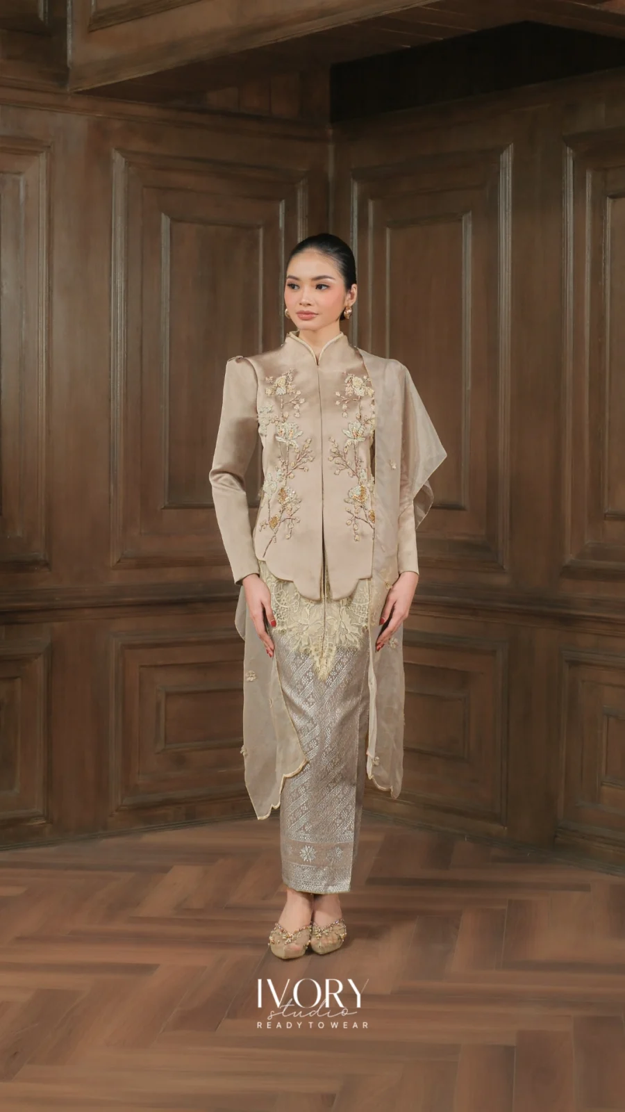 [Ready Stock] Make Classic Great Again | Natuna Mythic Rhythm Kebaya in Taupe