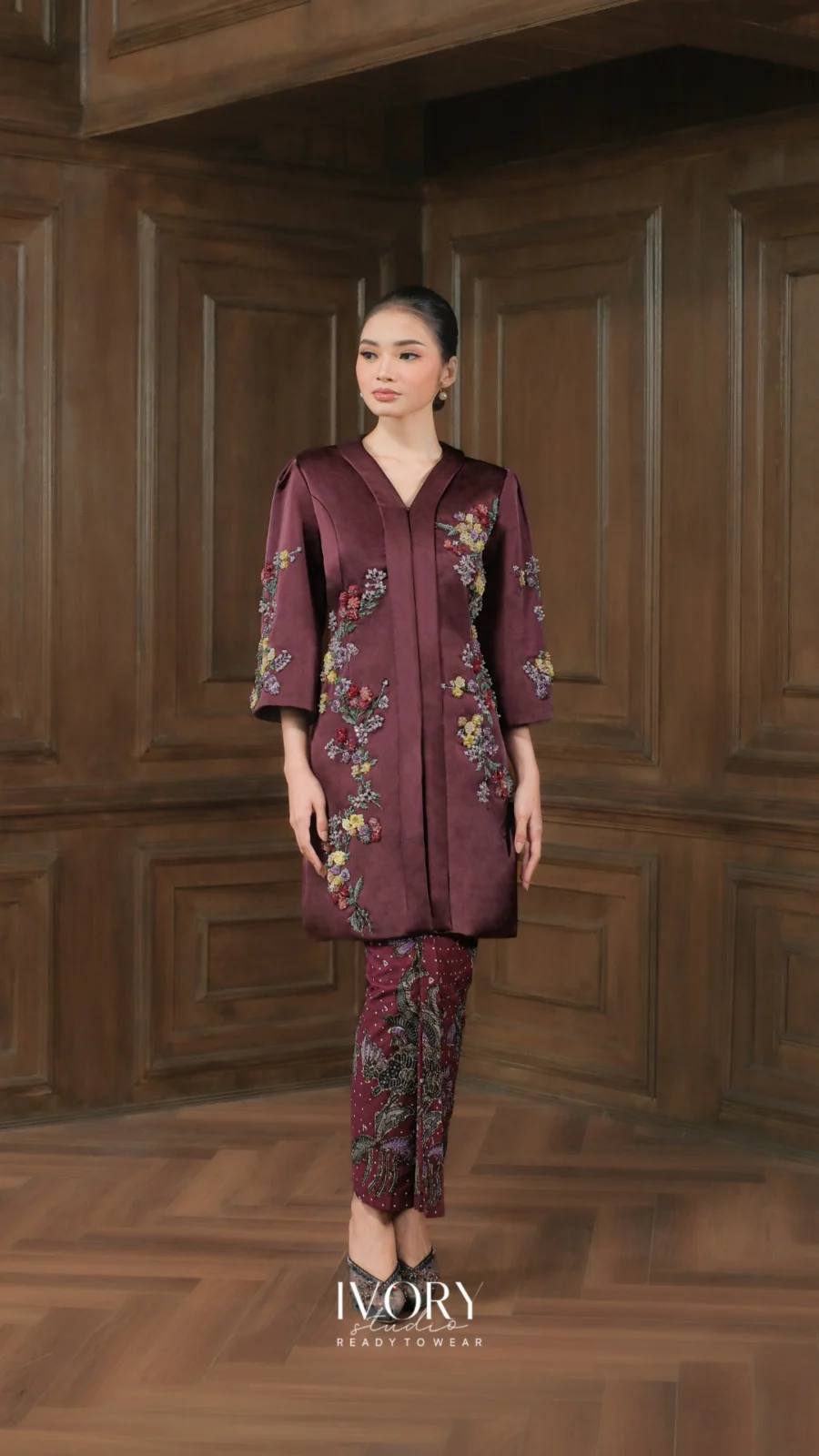 Make Classic Great Again | Pengilon Floret Prairie Kebaya in Plum