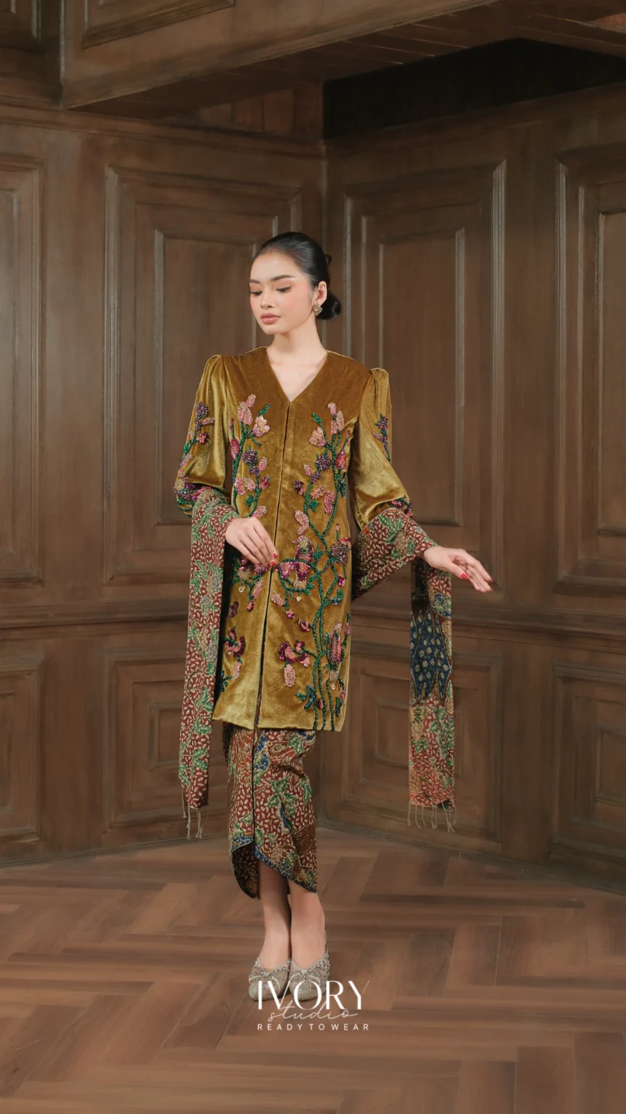 Make Classic Great Again | Sanur Eve Velvet Kebaya in Turmeric
