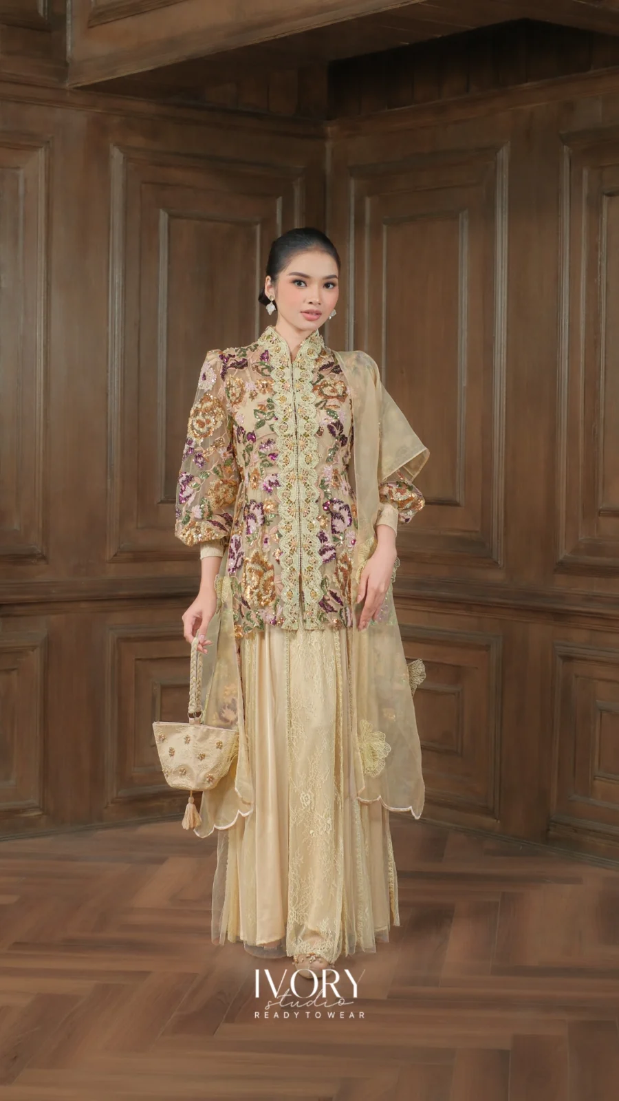 Make Classic Great Again | Semayang Emberleaf Encim Dress in Beige