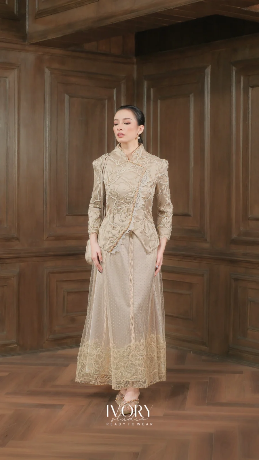 Make Classic Great Again | Serida Swanlake Janggan Dress in Beige