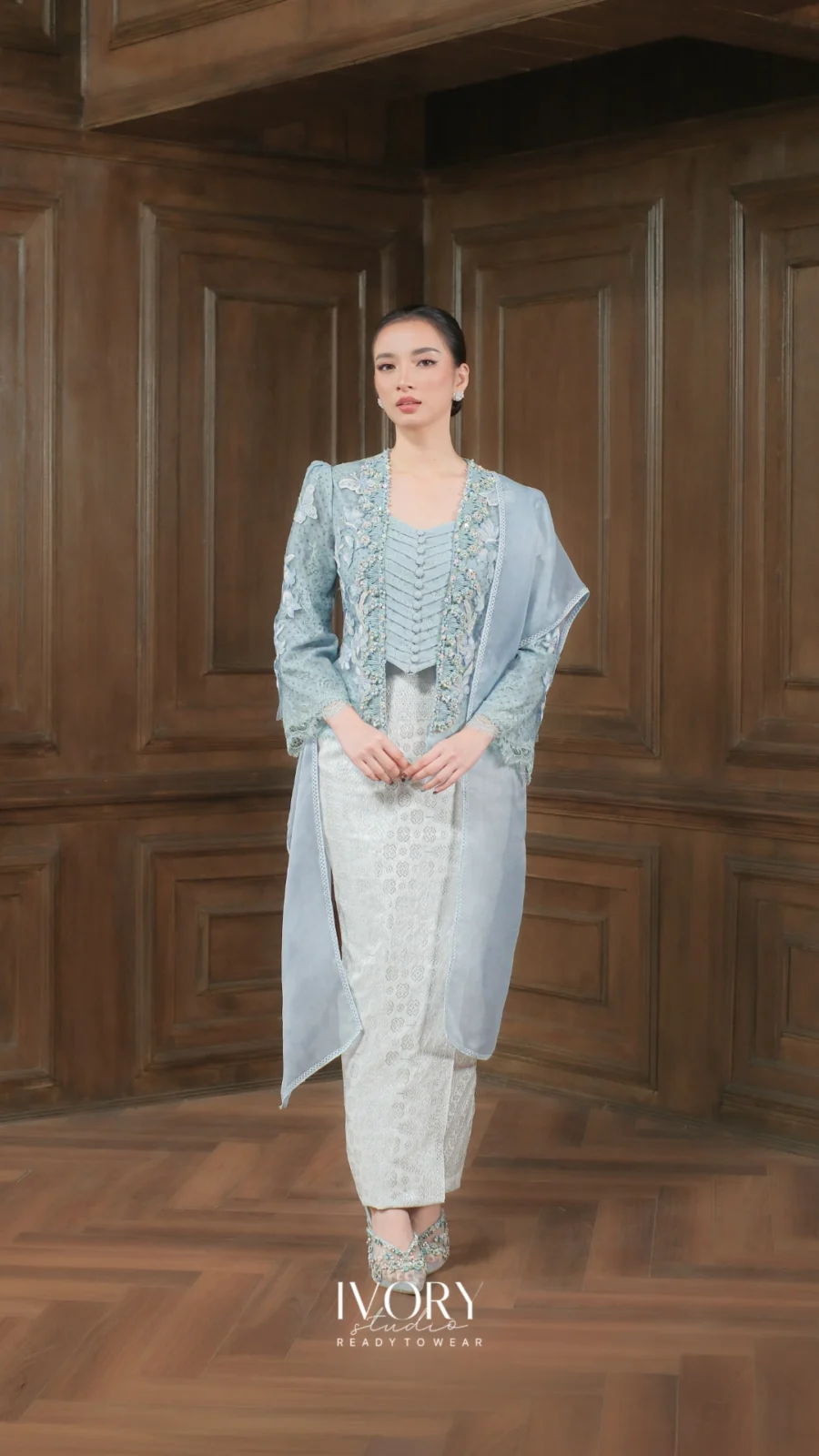 Make Classic Great Again | Sumba Paradise Scent Kutubaru Kebaya in Dust Blue