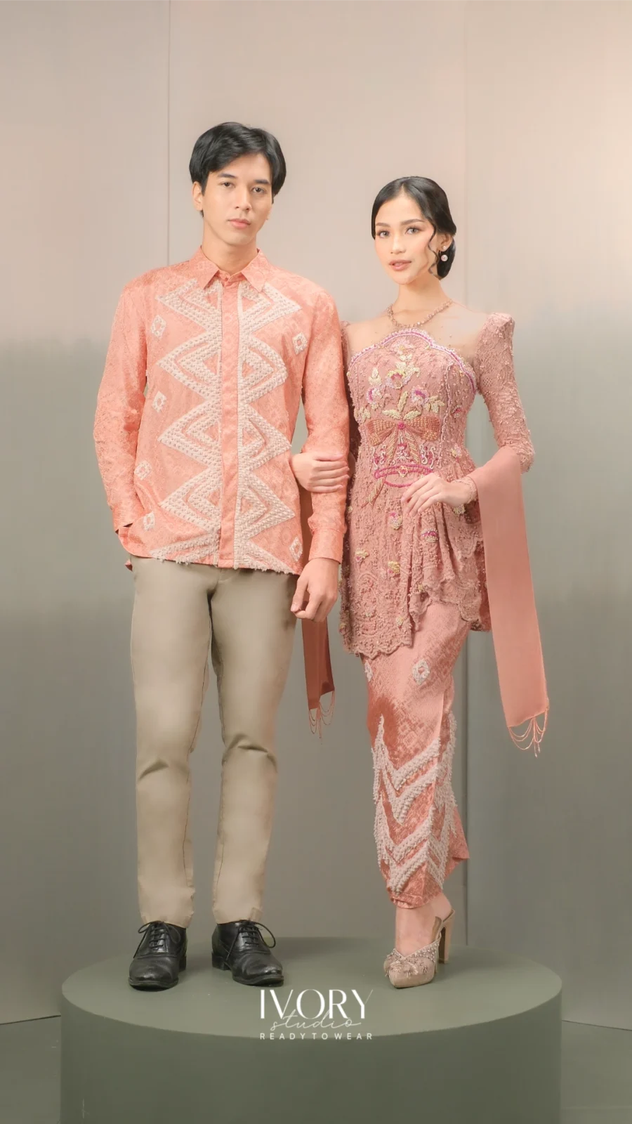 Anyaman Hikayat | Kisah Putri Gading Cempaka Kebaya in Apricot Couple Look