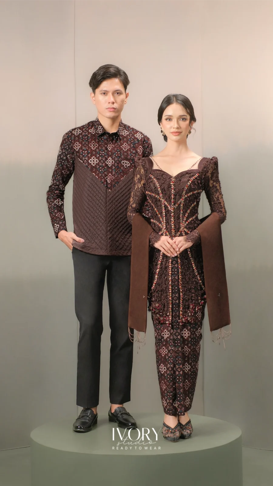 Anyaman Hikayat | Kisah Roro Jonggrang Kebaya in Coffee Bean Couple Look