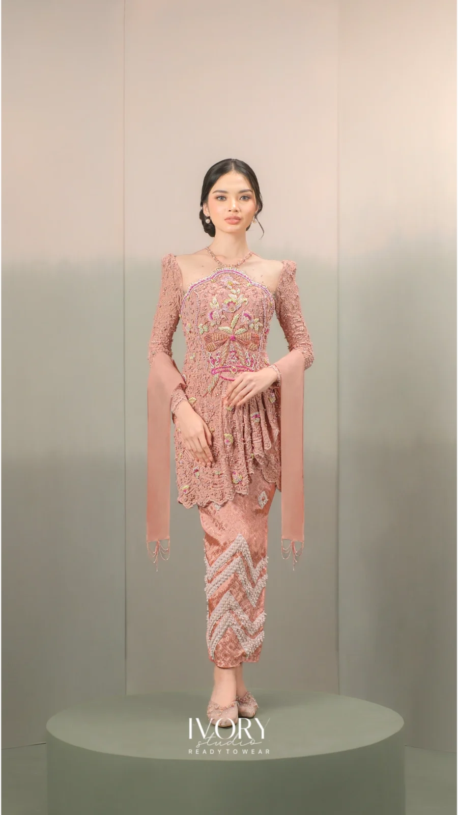 Anyaman Hikayat | Kisah Putri Gading Cempaka Kebaya in Apricot