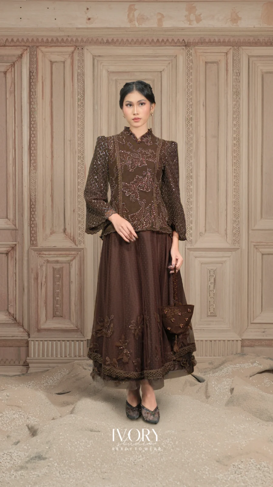 Miles & Moments | Frostbloom of Cycle Top & Skirt in Coffee Bean