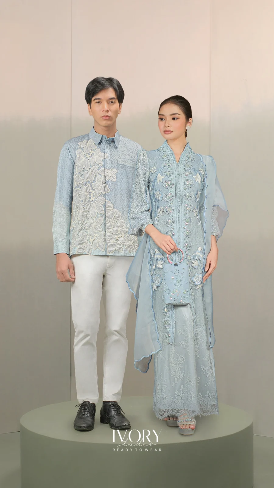 Miles & Moments | Voice of Lacelia Dress in Dust Blue Couple Look