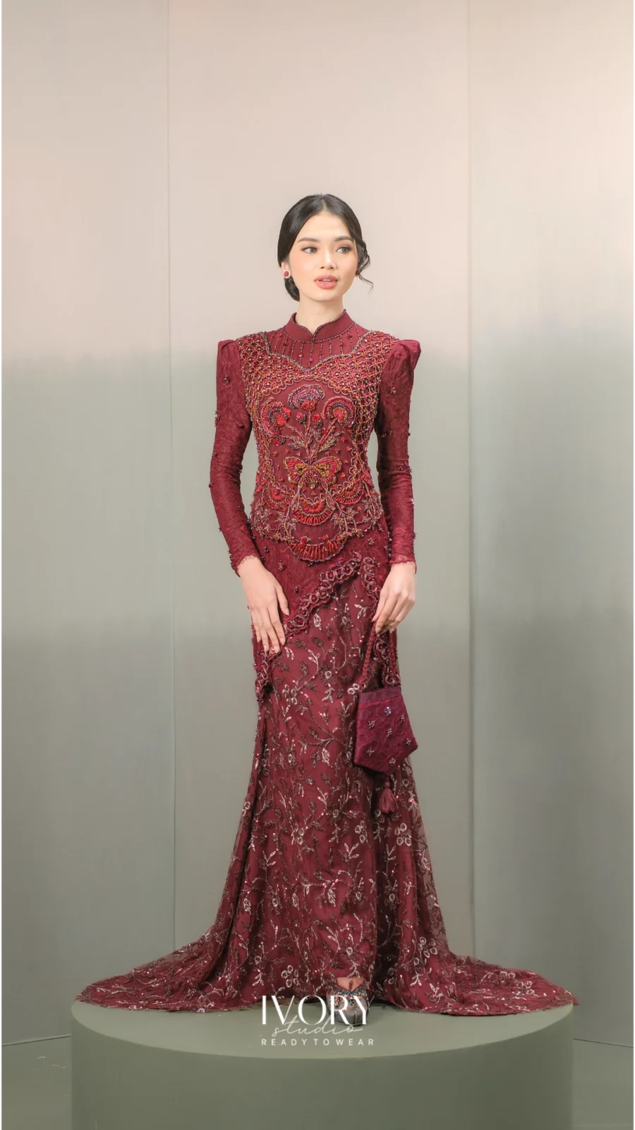 Anyaman Hikayat | Kisah Calon Arang Dress in Burgundy
