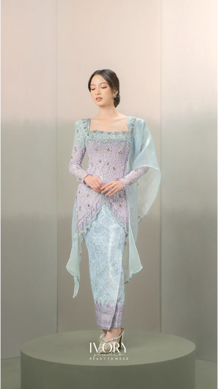 Anyaman Hikayat | Kisah Putri Kembang Dadar Kebaya in Ice Blue on Mauve