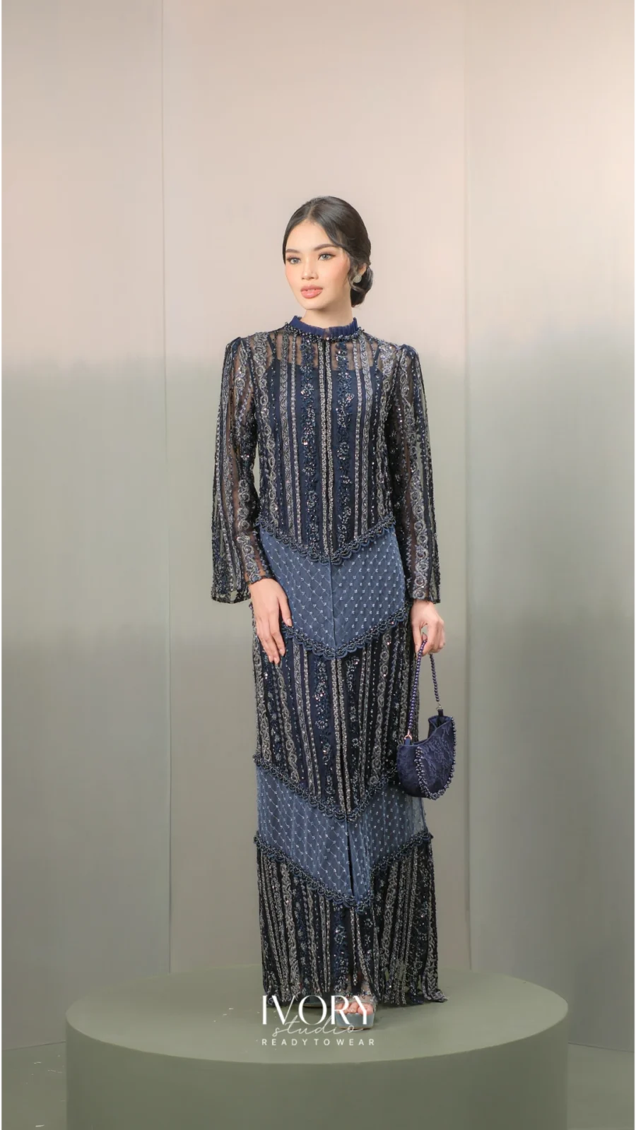 Anyaman Hikayat | Kisah Tangkuban Perahu Dress in Navy