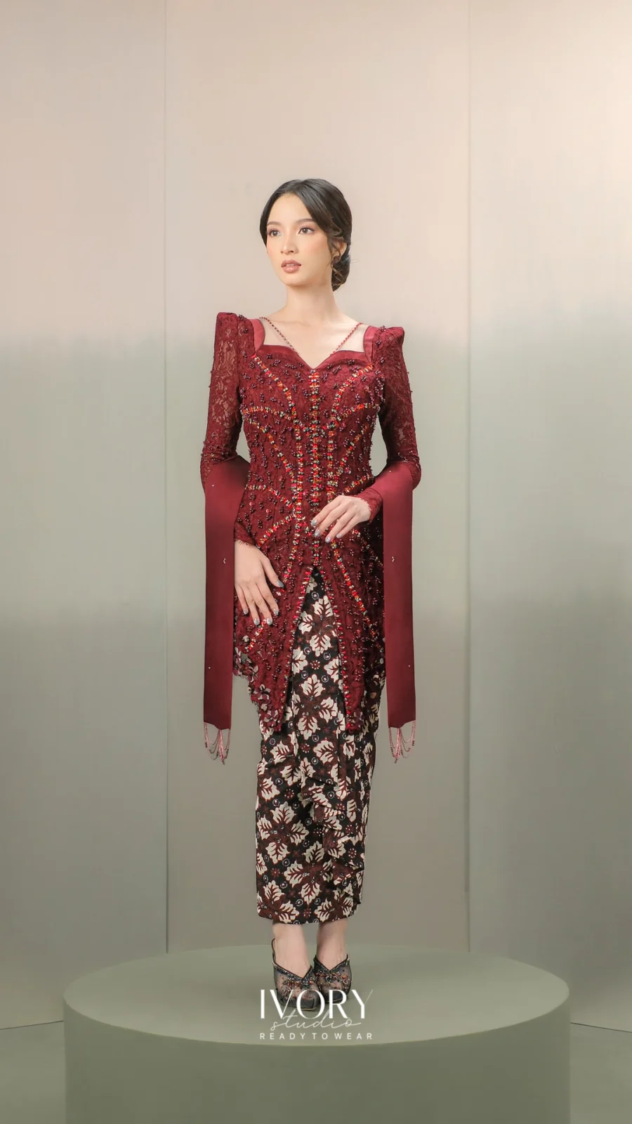 Anyaman Hikayat | Kisah Roro Jonggrang Kebaya in Burgundy