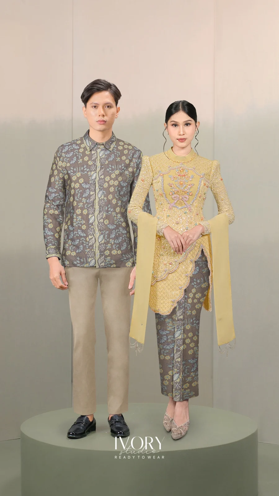 Vice Versa | The Lucent Carmella Kebaya in Irish Yellow Couple Look