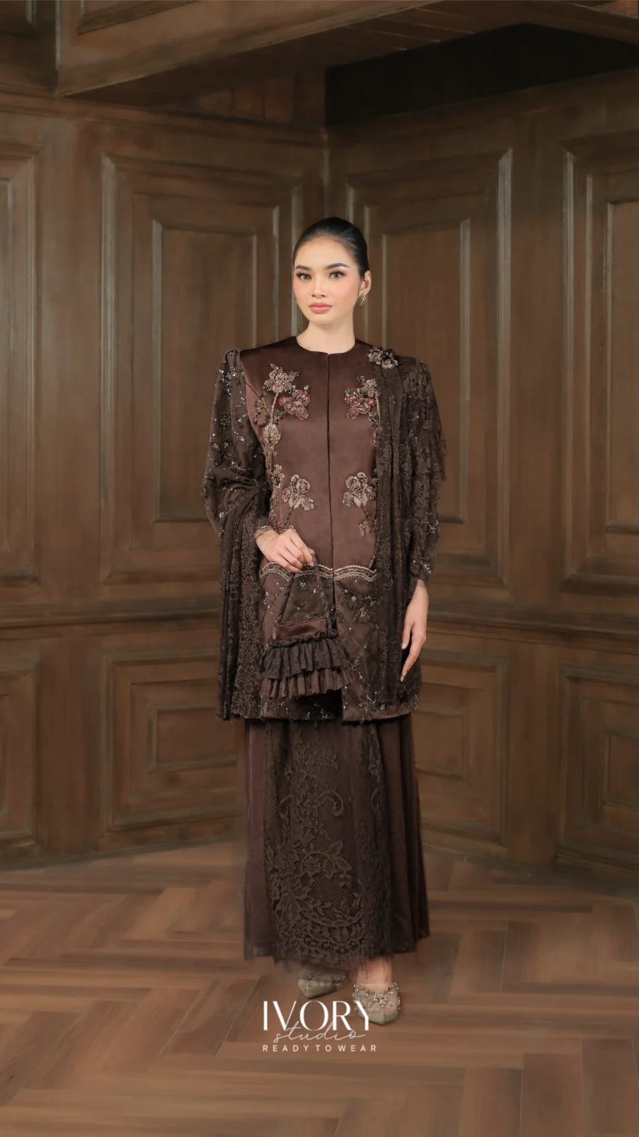 Make Classic Great Again | Ayung Kainari Liris Baju Kurung in Coffee Bean