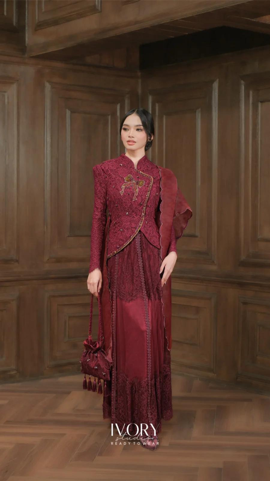 Make Classic Great Again | Gendhis Janggan Dress in Burgundy